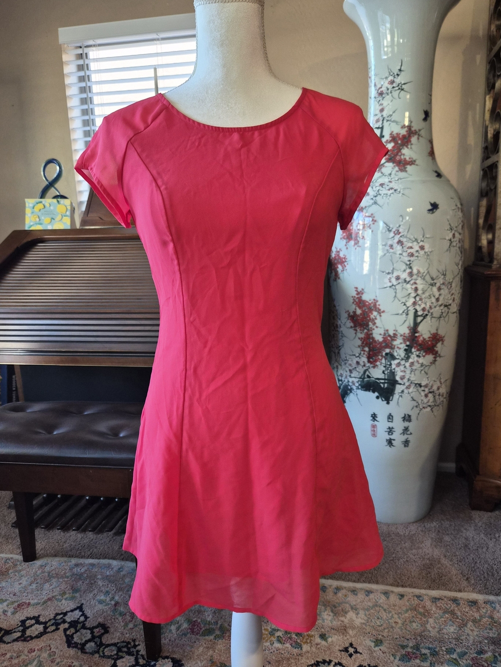 Divided By H&M Women’s Short-Sleeve Fit-and-Flare Dress in Red